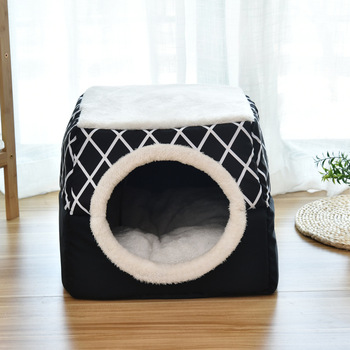Dual Use Pet Cat Dog Nest Warm Ultra Soft Washable Sleeping Pad Non-slip Breathable Cat House Dog Mat Blanket Pet Cushion Bed
